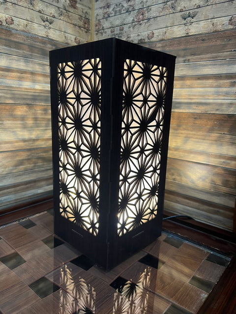Japanese Kumiko Asanoha Pattern Lamp