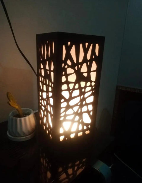Intricate Design Wooden Desk Lamp