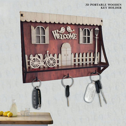 Charming Bicycle Key Holder with Storage Shelf