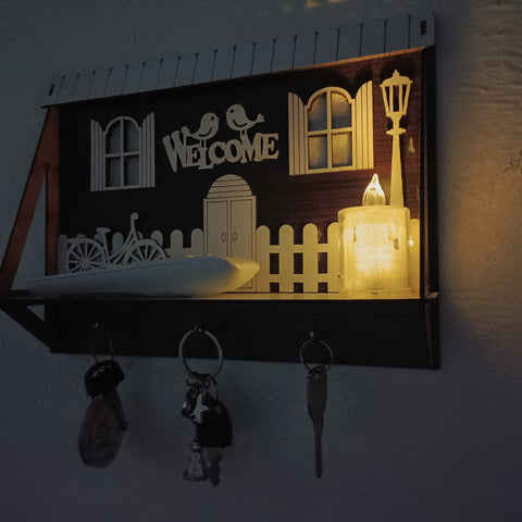 Charming Bicycle Key Holder with Storage Shelf