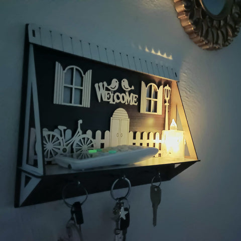 Charming Bicycle Key Holder with Storage Shelf