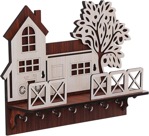 Rustic Farmhouse Key Holder with Shelf
