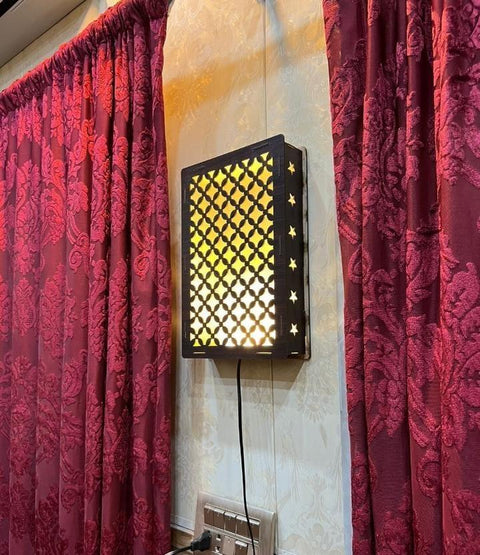 Laser Cut Wooden Wall Sconce