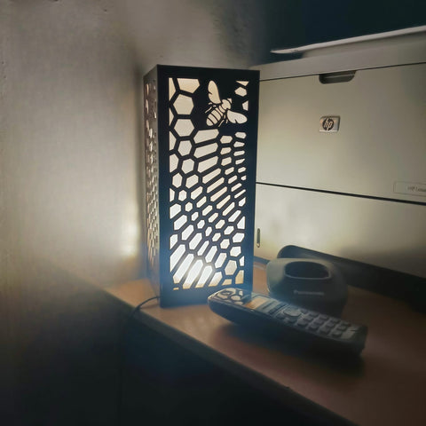 Honeycomb Bee Wooden Table Lamp
