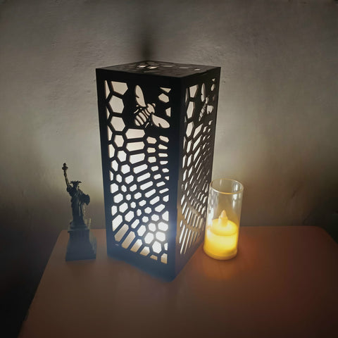 Honeycomb Bee Wooden Table Lamp
