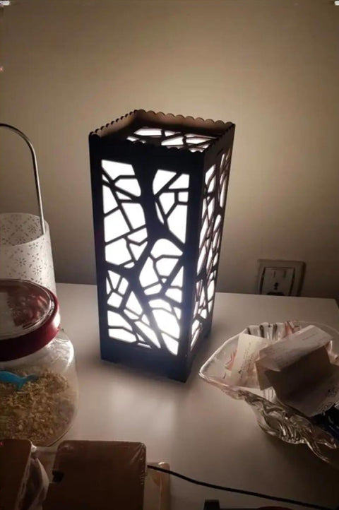 Artistic Shadow-Casting Wooden Lamp