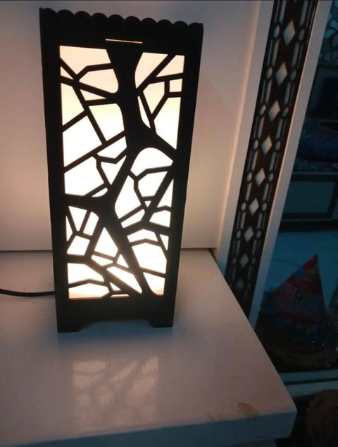 Artistic Shadow-Casting Wooden Lamp
